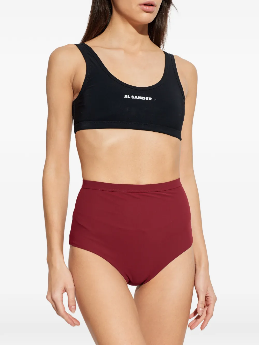 JIL SANDER+ High waist bikinibroek met logo Rood