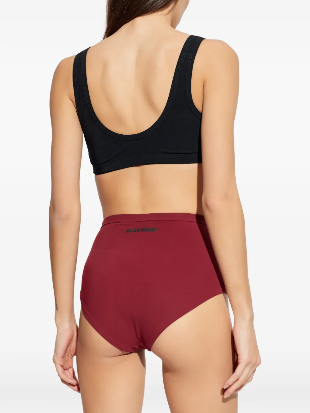 JIL SANDER+ High waist bikinibroek met logo Rood