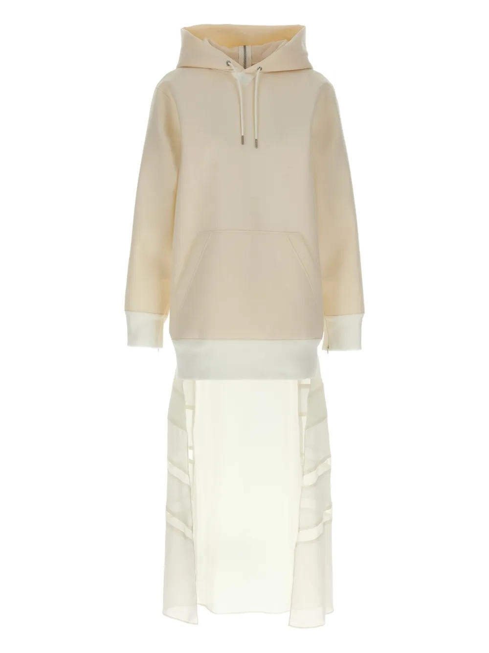 sacai hoodie mini dress - Toni neutri