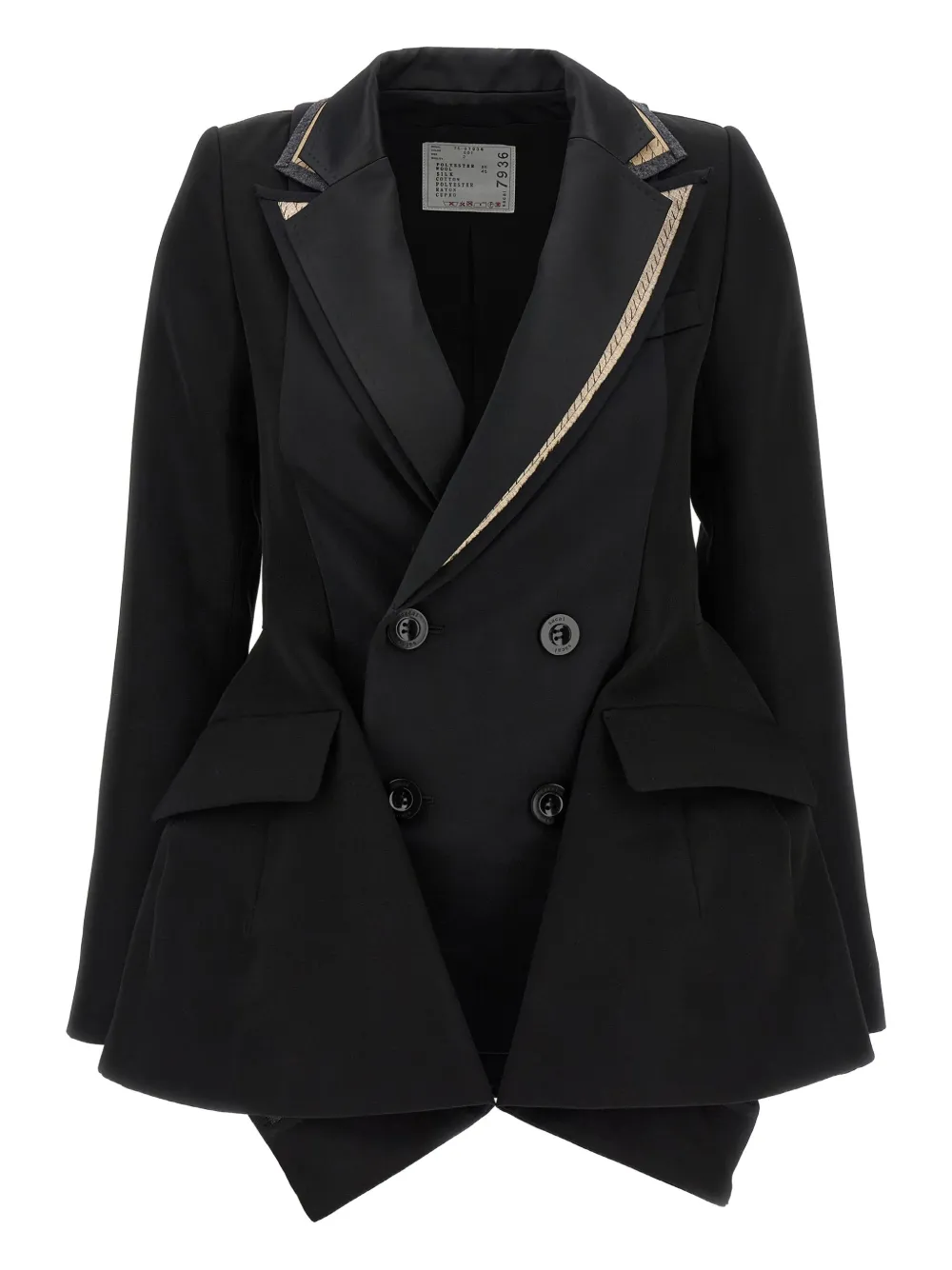 sacai multilayer double-breasted blazer - Nero