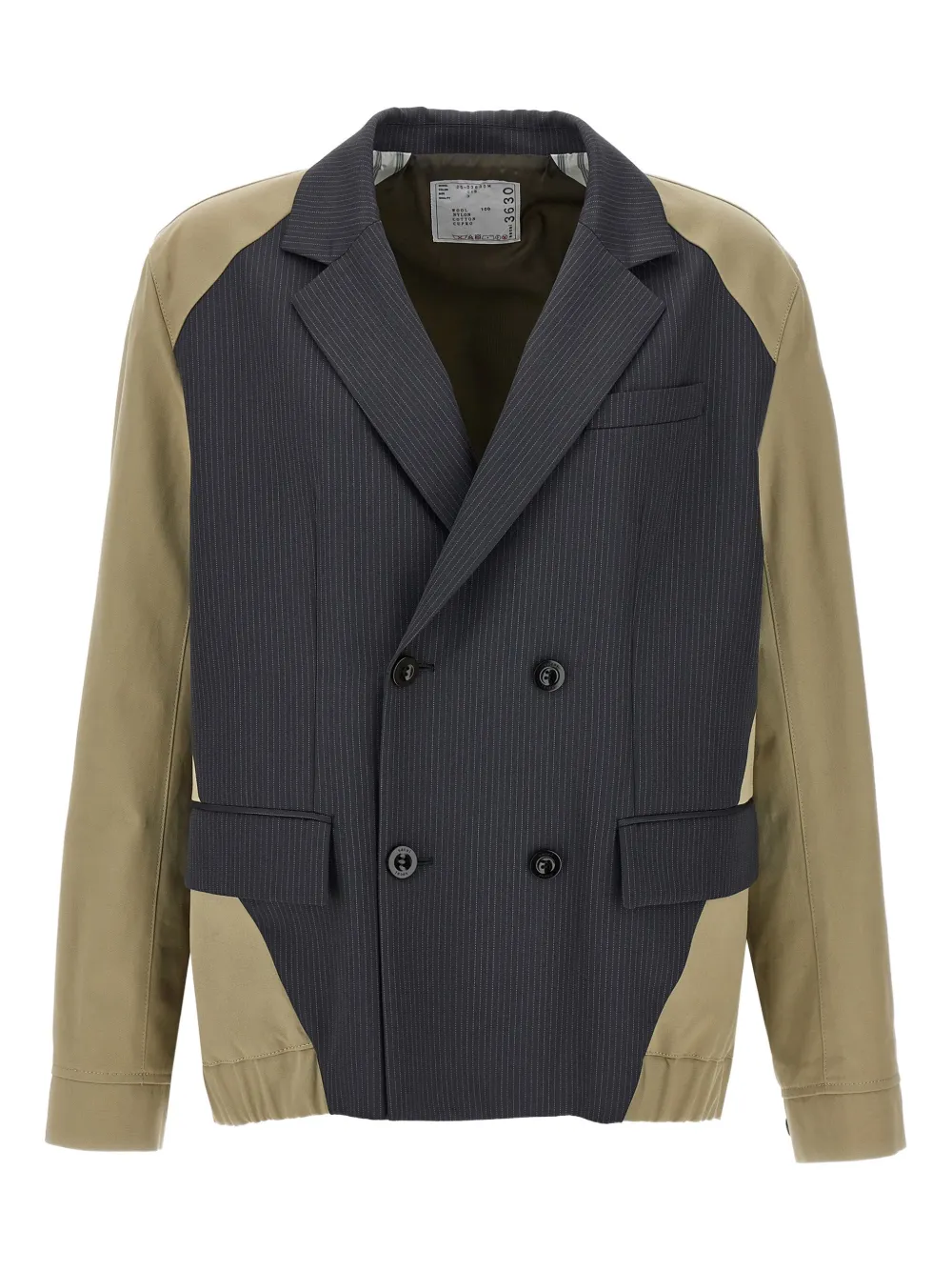 sacai pinstriped double-breasted blazer | Grey | Image 1
