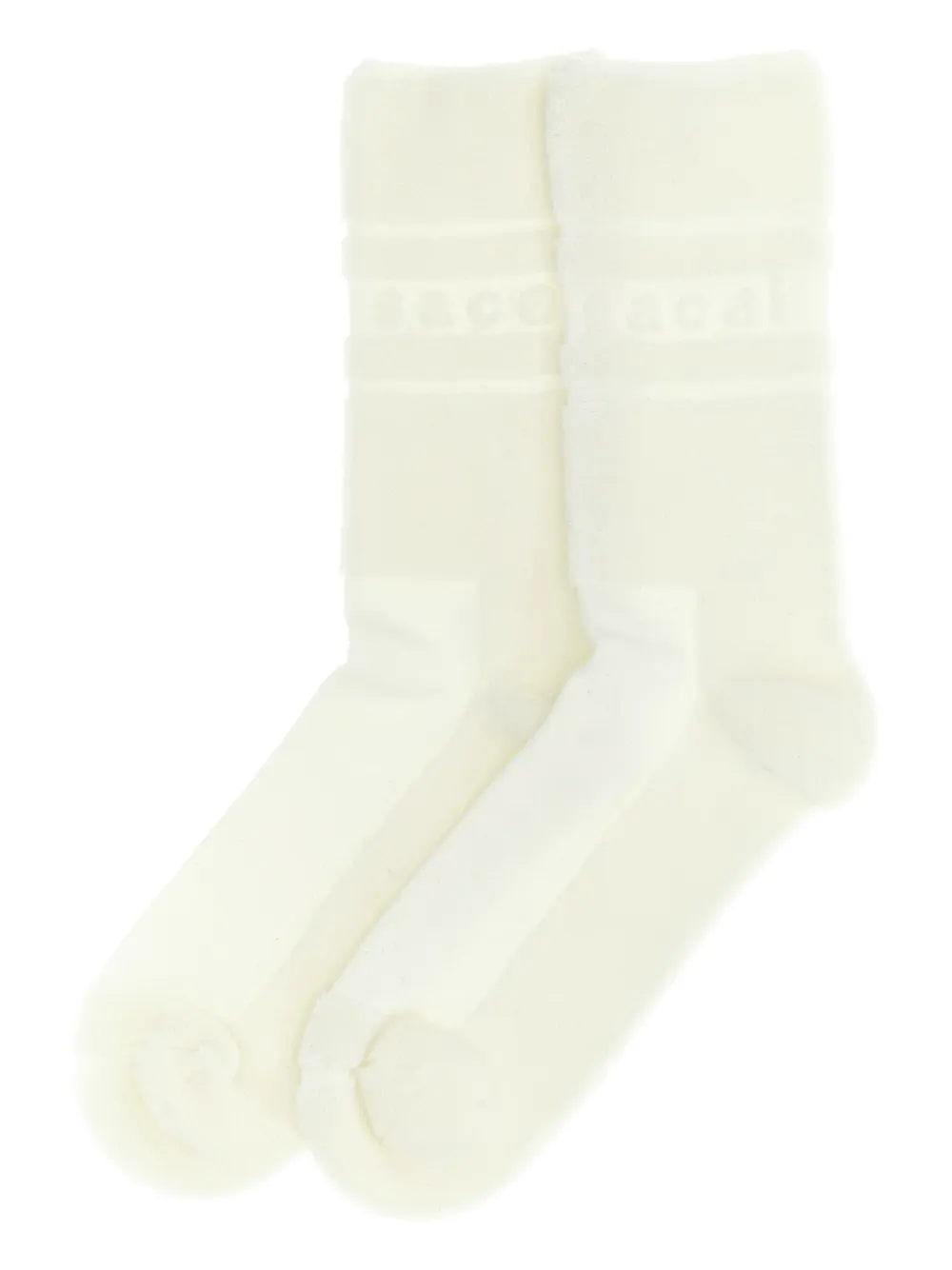  Sacai Jacquard Logo Socks - Neutrals 