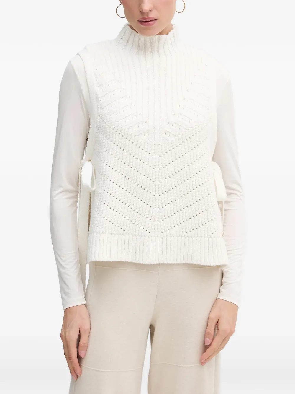 Pedro Del Hierro side-tie knitted vest - Bianco