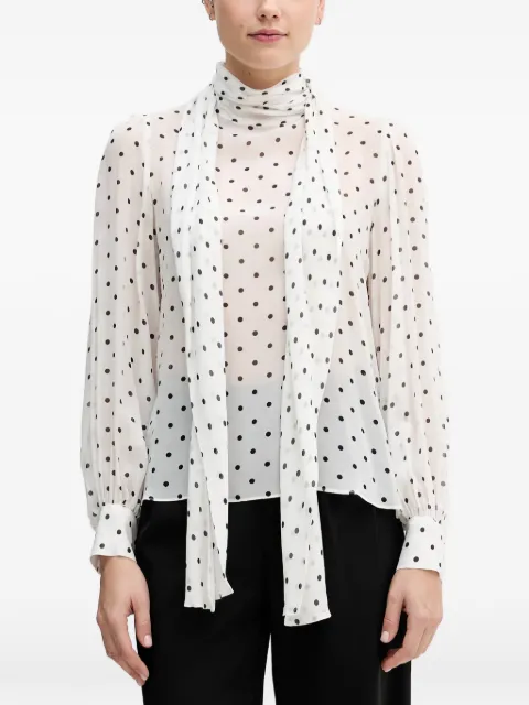 Pedro Del Hierro polka dot scarf blouse