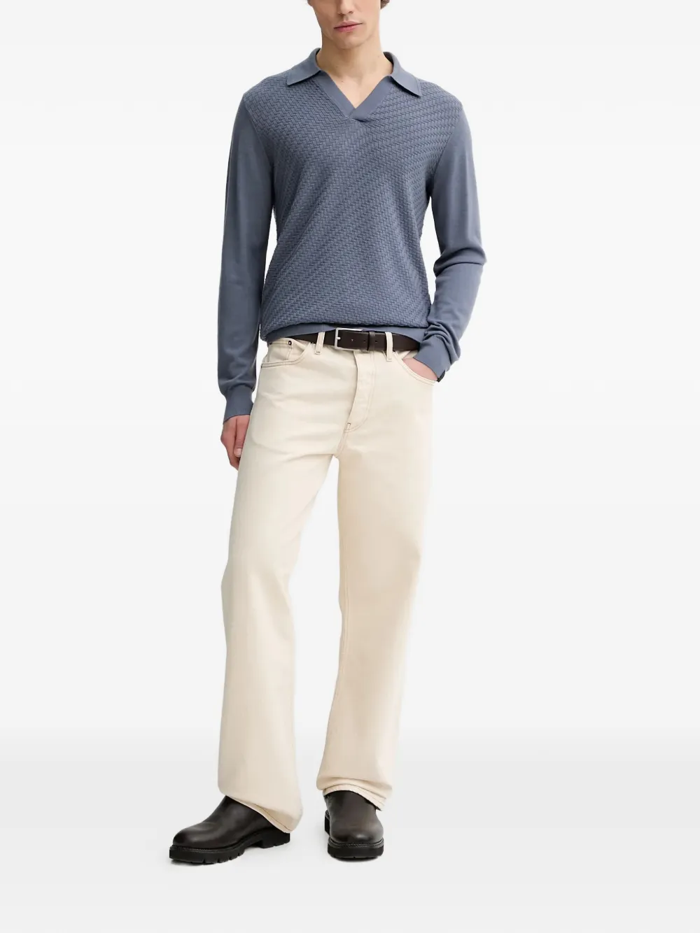 rag & bone textured polo sweater | Knitted Sweaters | Image 2