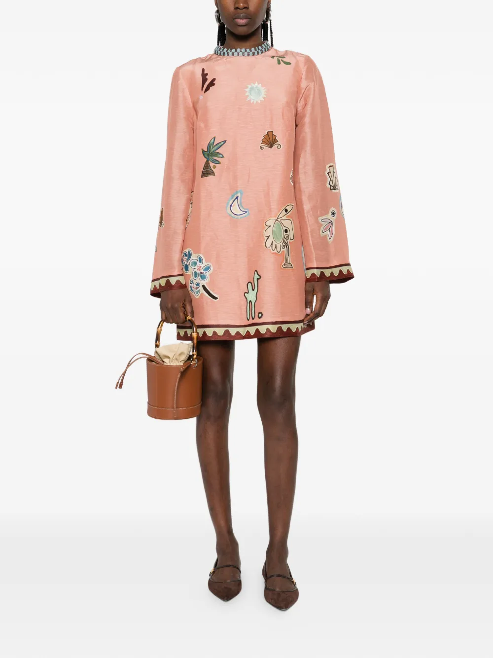  Alemais X Lrnce Laurence Beaded Embroidered Mini Dress - Pink 