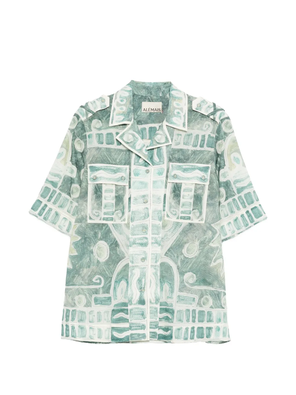 ALEMAIS pocket print top - Verde