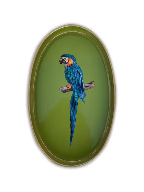 Les-Ottomans hand-painted parrot-print tray