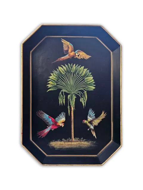 Les-Ottomans hand-painted bird-print tray