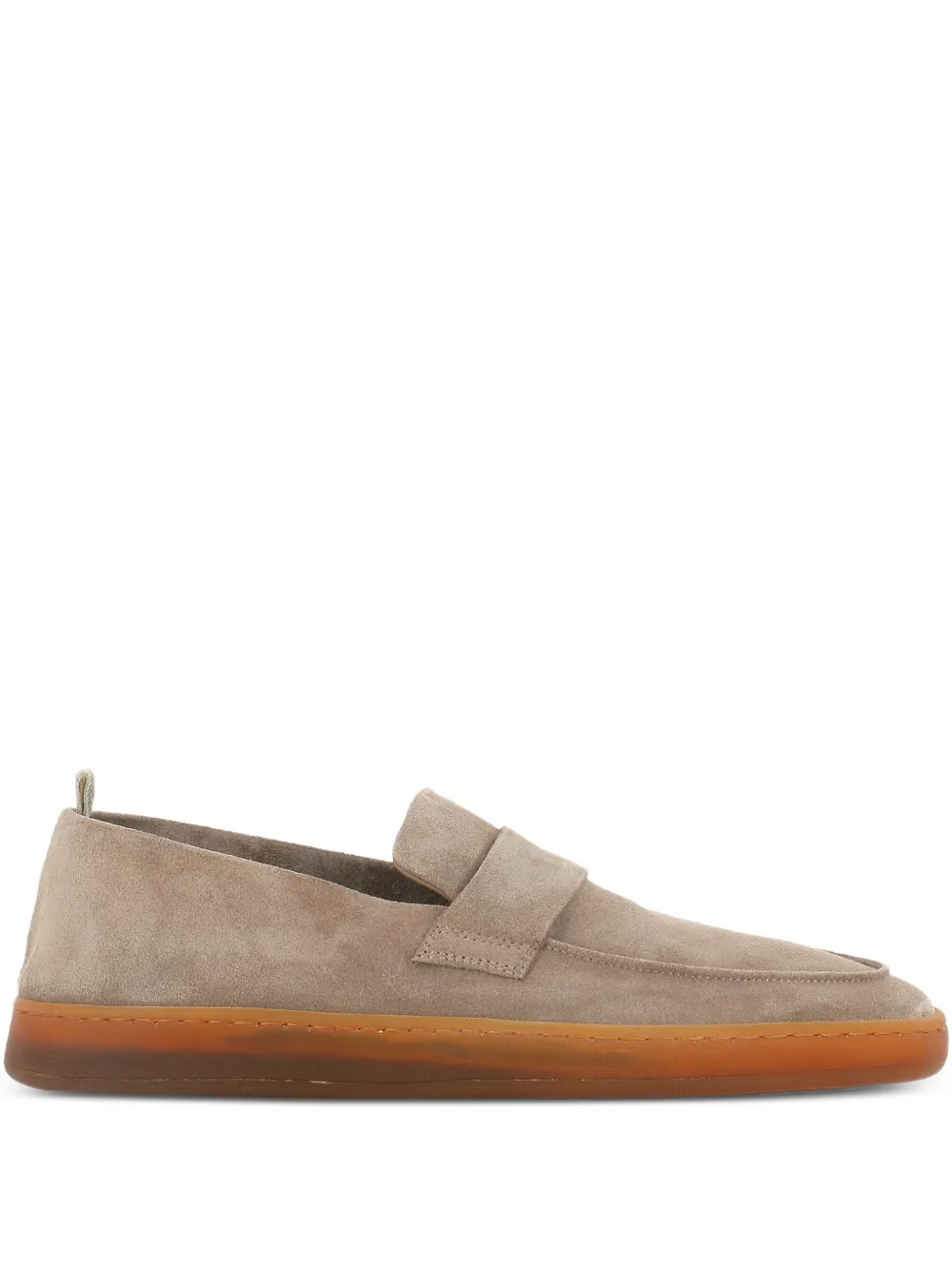 Officine Creative Herbie suède loafers met bandje Beige