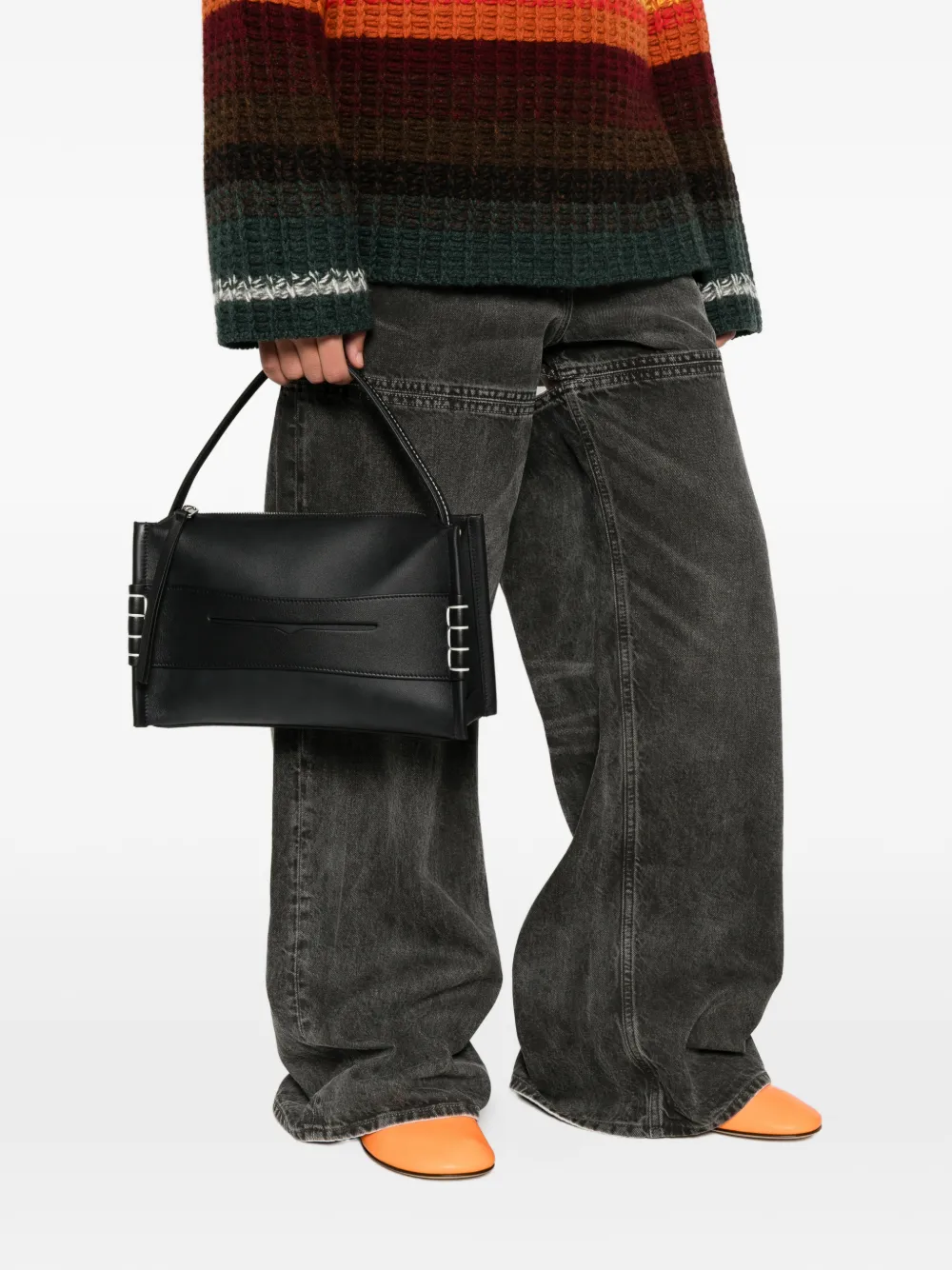 JW Anderson leather tote bag - Zwart