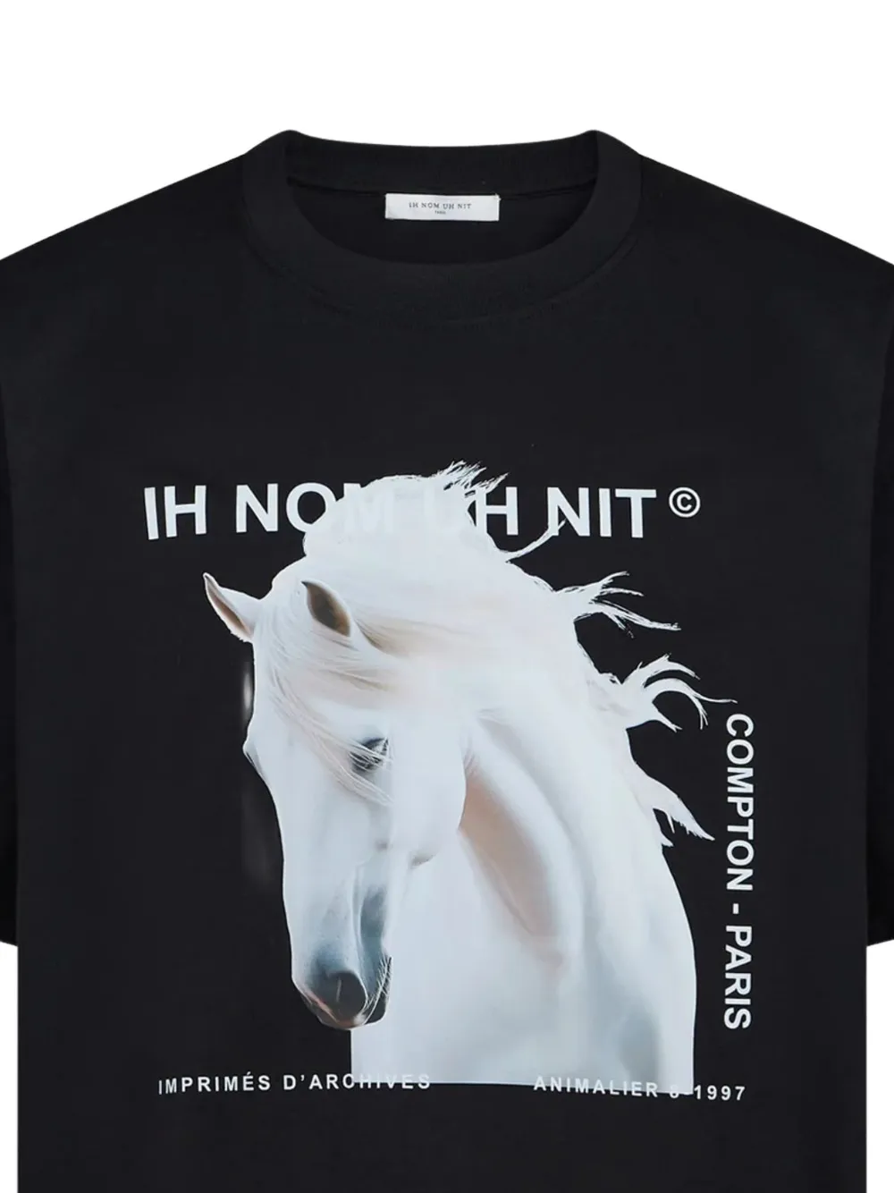 Ih Nom Uh Nit T-shirt met paardenprint Zwart