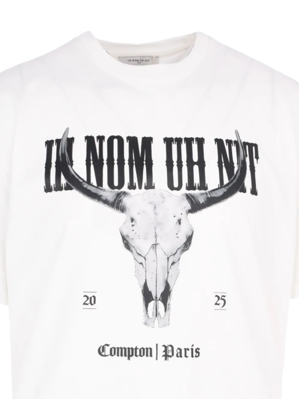 Ih Nom Uh Nit T-shirt met doodskopprint Wit