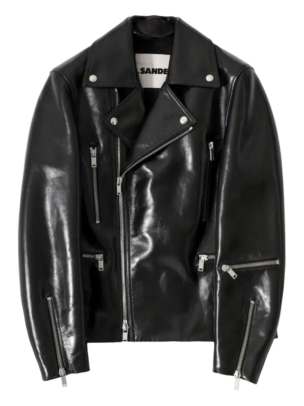 Jil Sander leather biker jacket - Nero
