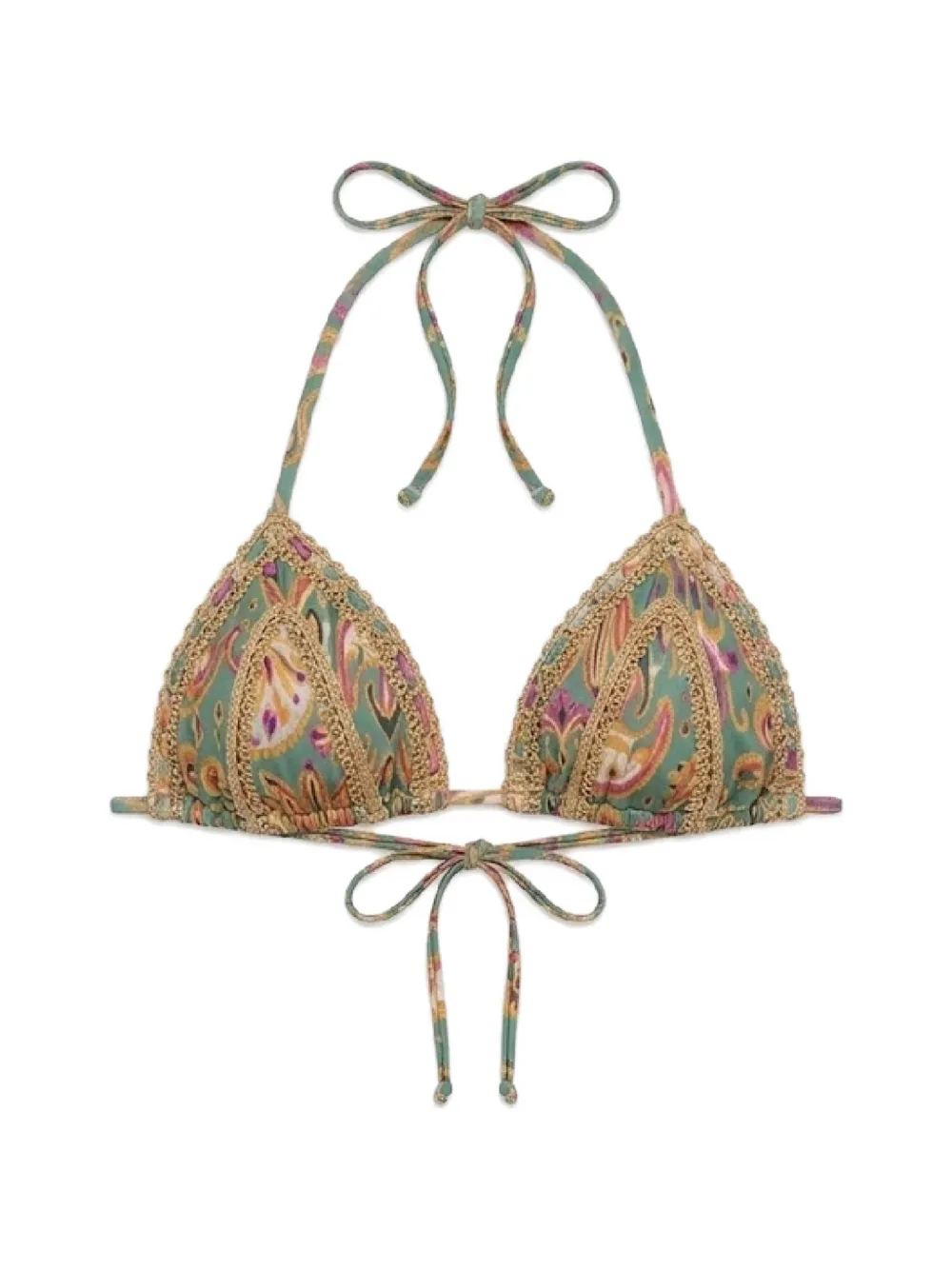 Del Maar Top bikini Ikal con stampa - Verde