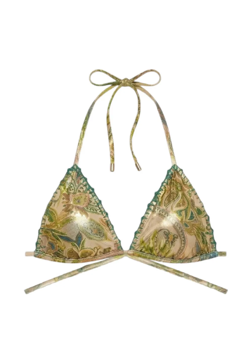 Del Maar Top bikini Kaima con stampa paisley - Verde