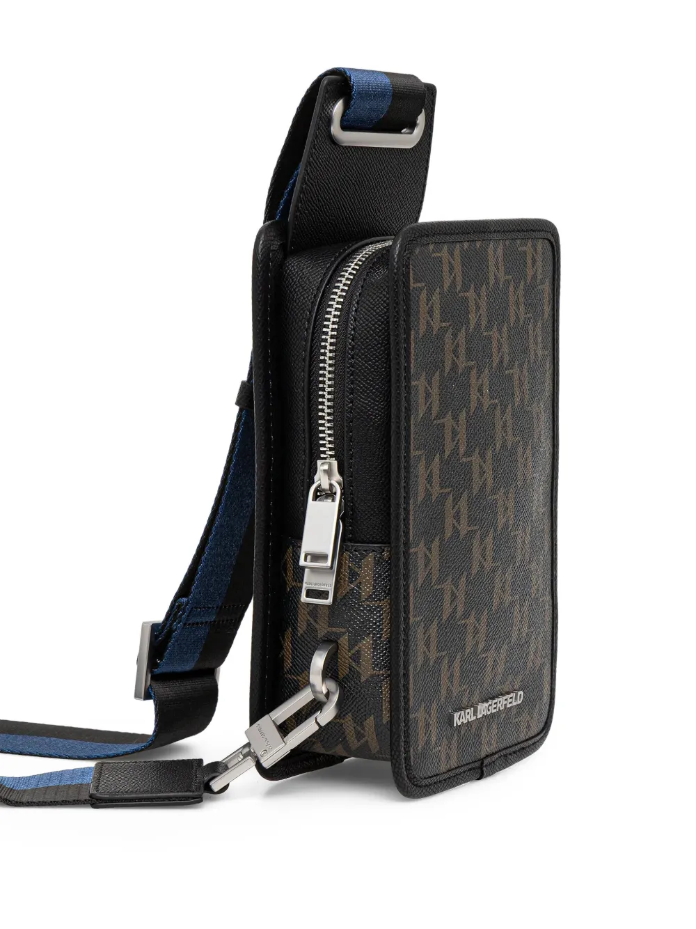 Karl Lagerfeld K Monogram Kanvas sling tas Zwart