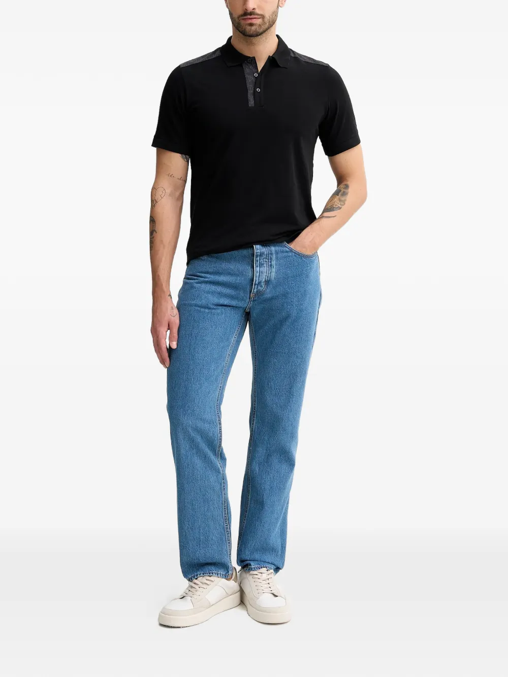 Karl Lagerfeld logo polo shirt - Zwart