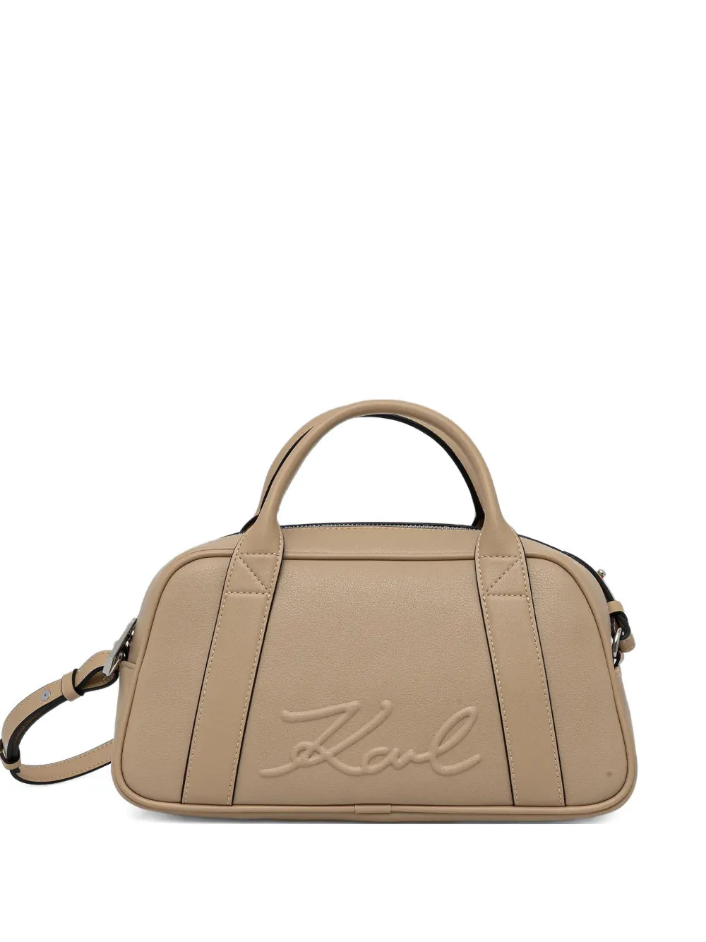 Karl Lagerfeld embossed top-handle cross body bag - Toni neutri