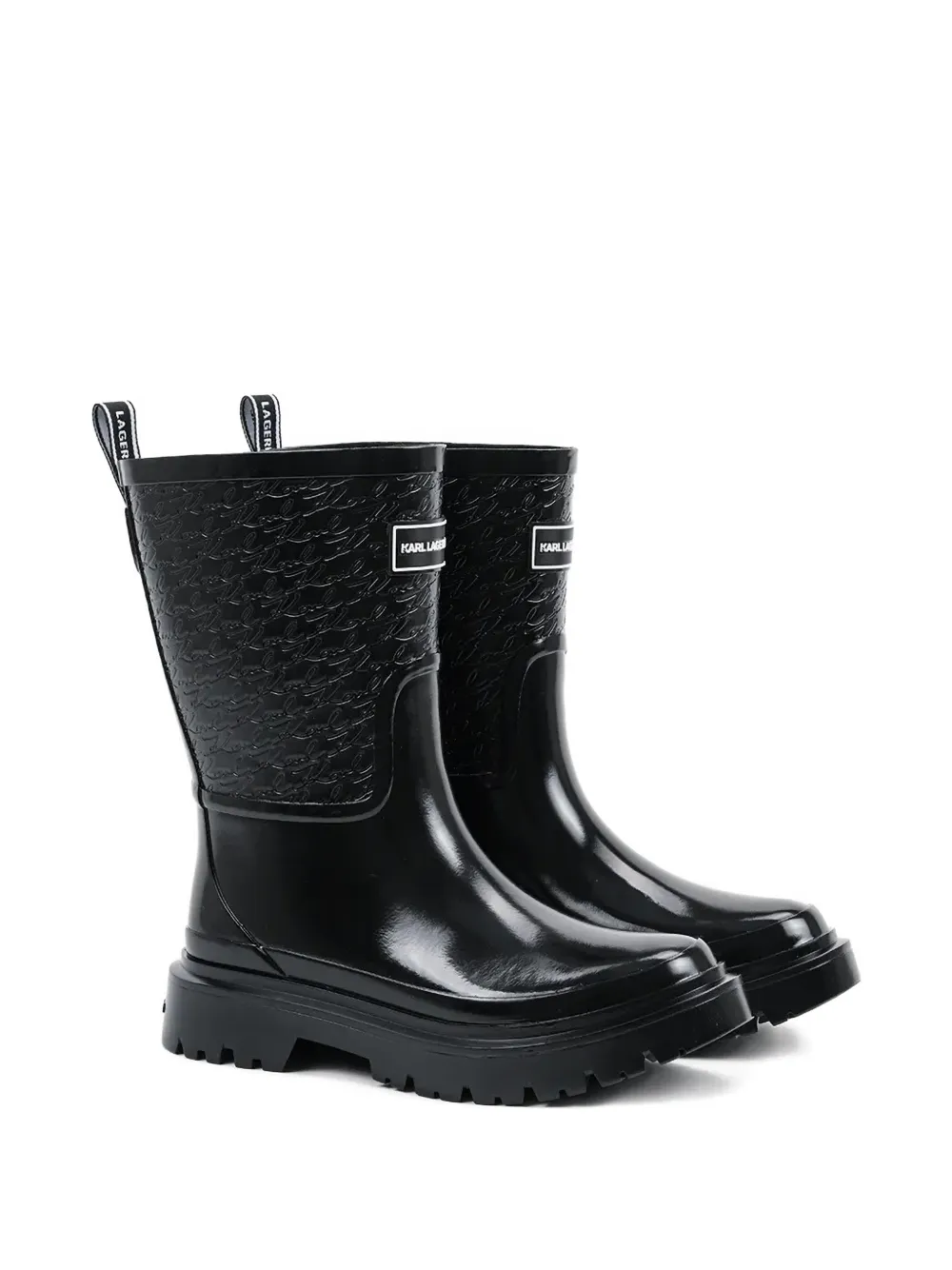 Karl Lagerfeld logo-embossed boots Zwart