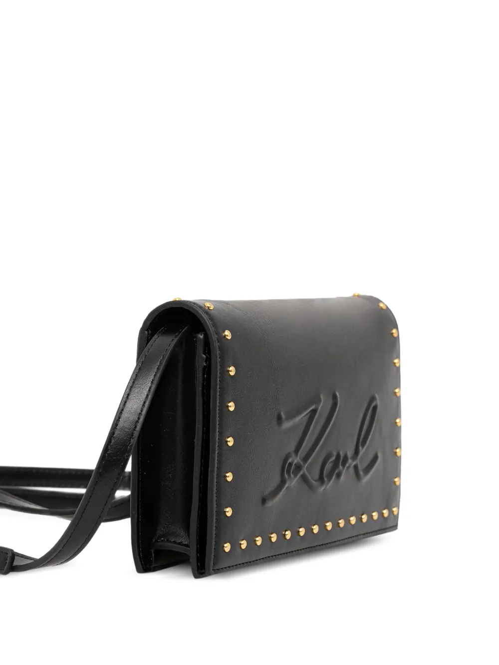 Karl Lagerfeld Portemonnee met bandje en studs Zwart