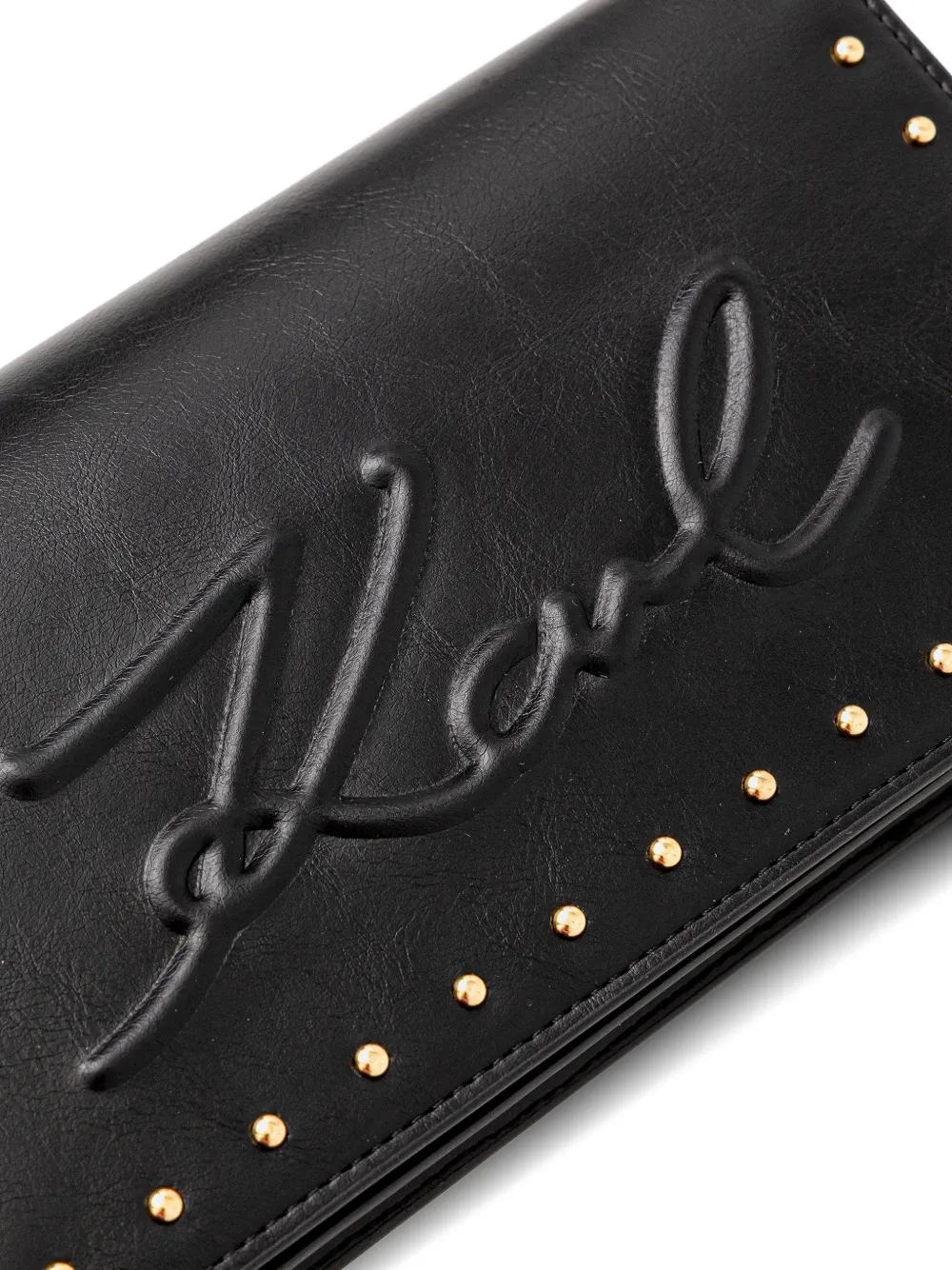 Karl Lagerfeld Portemonnee met bandje en studs Zwart