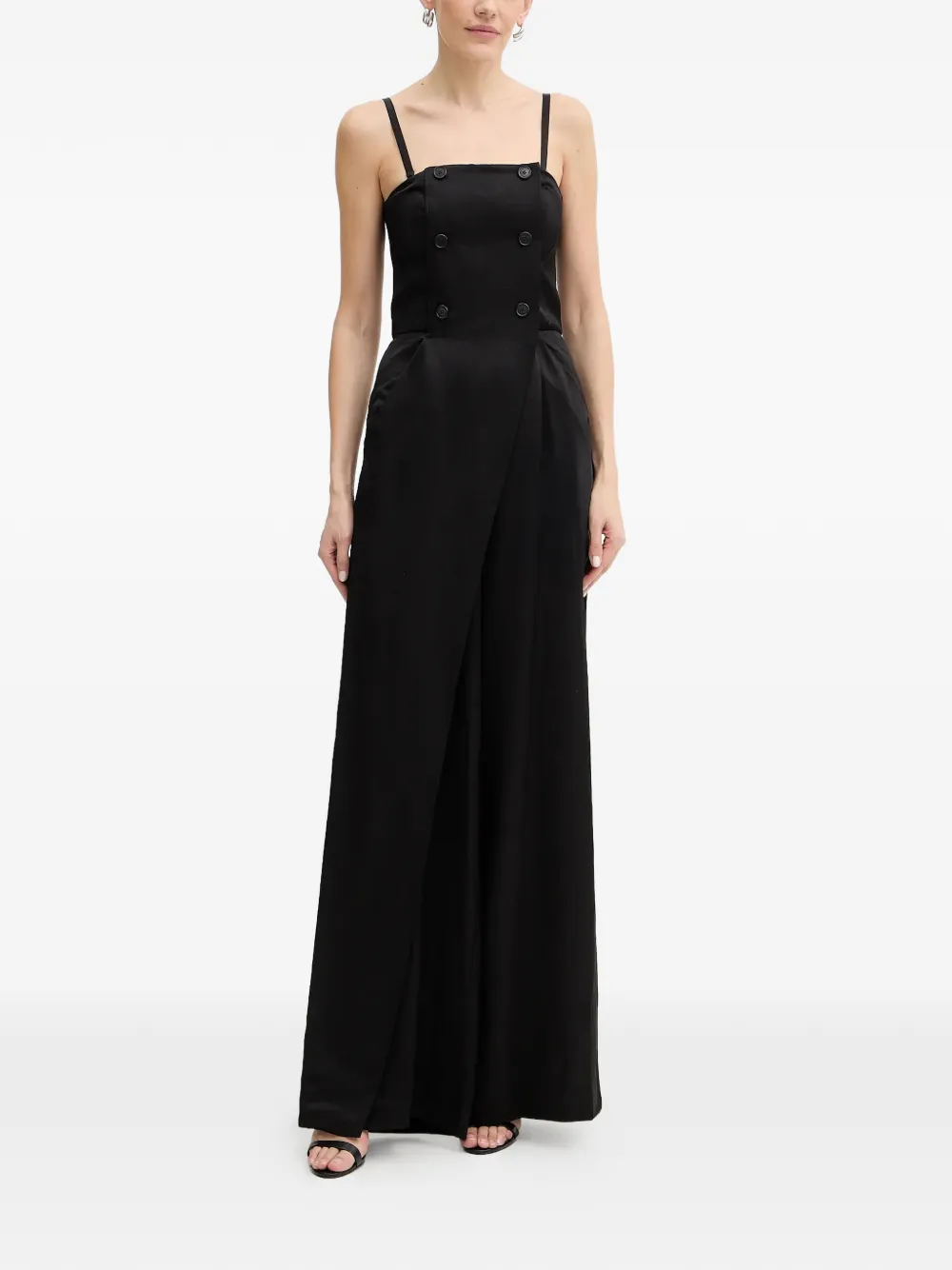 Karl Lagerfeld button-embellished jumpsuit - Zwart