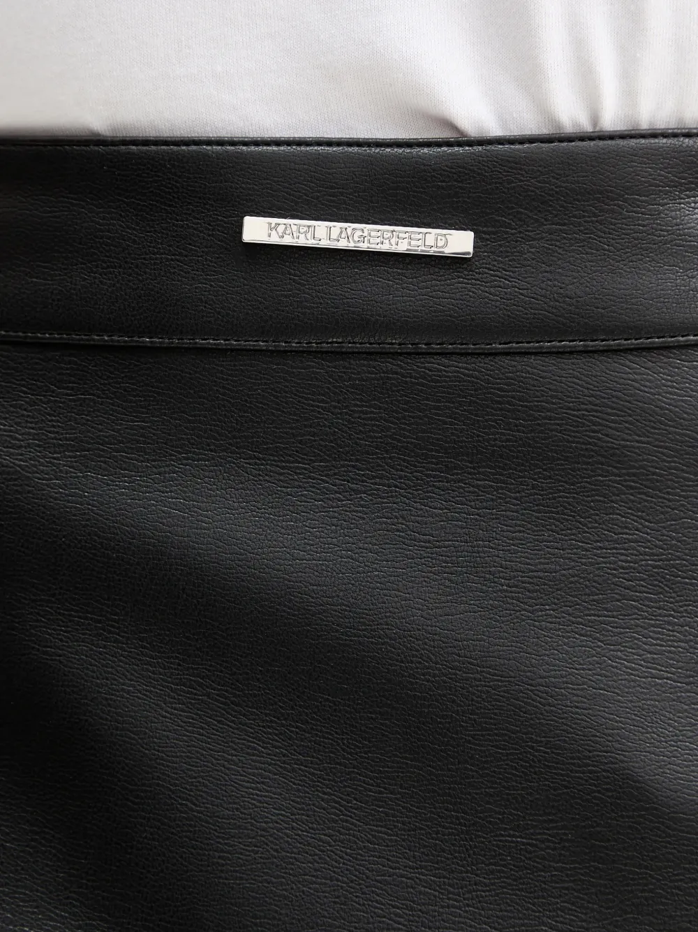 Karl Lagerfeld Mini-rok van imitatieleer met rits Zwart