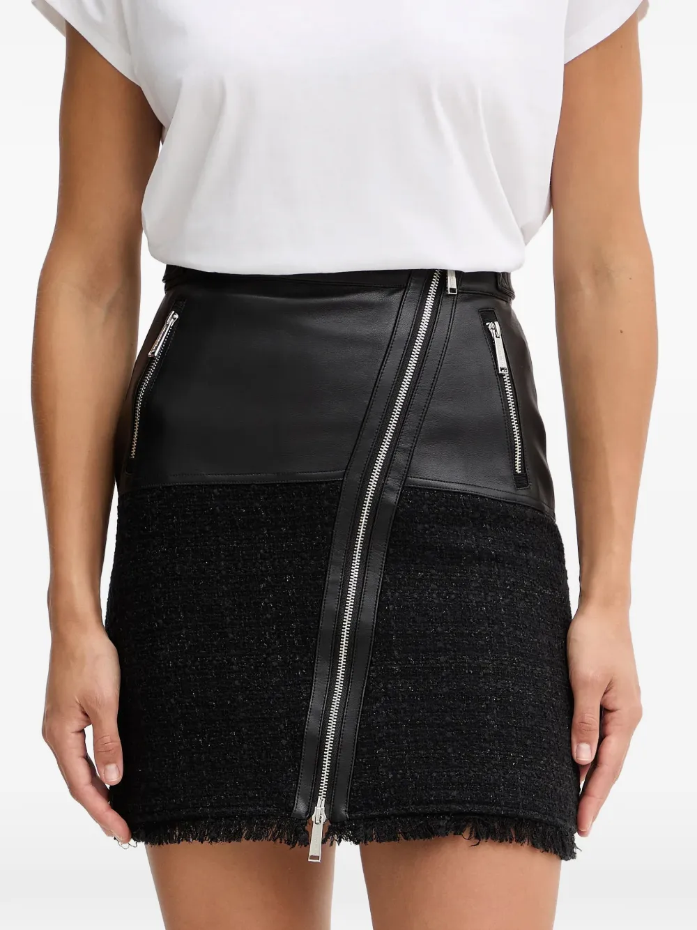 Karl Lagerfeld zip faux-leather mini skirt - Nero
