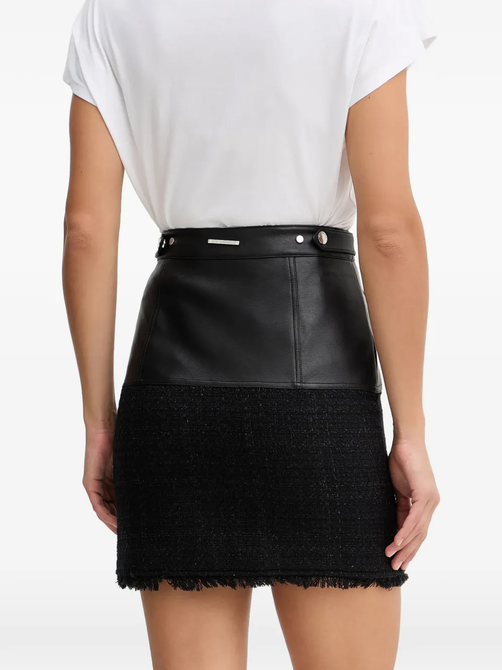 Karl Lagerfeld Mini-rok van imitatieleer met rits Zwart