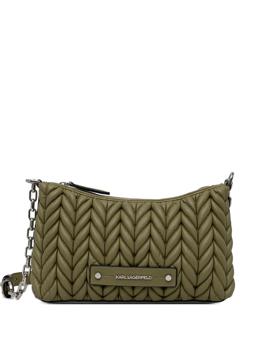 Karl Lagerfeld quilted logo-plaque cross body bag - Verde