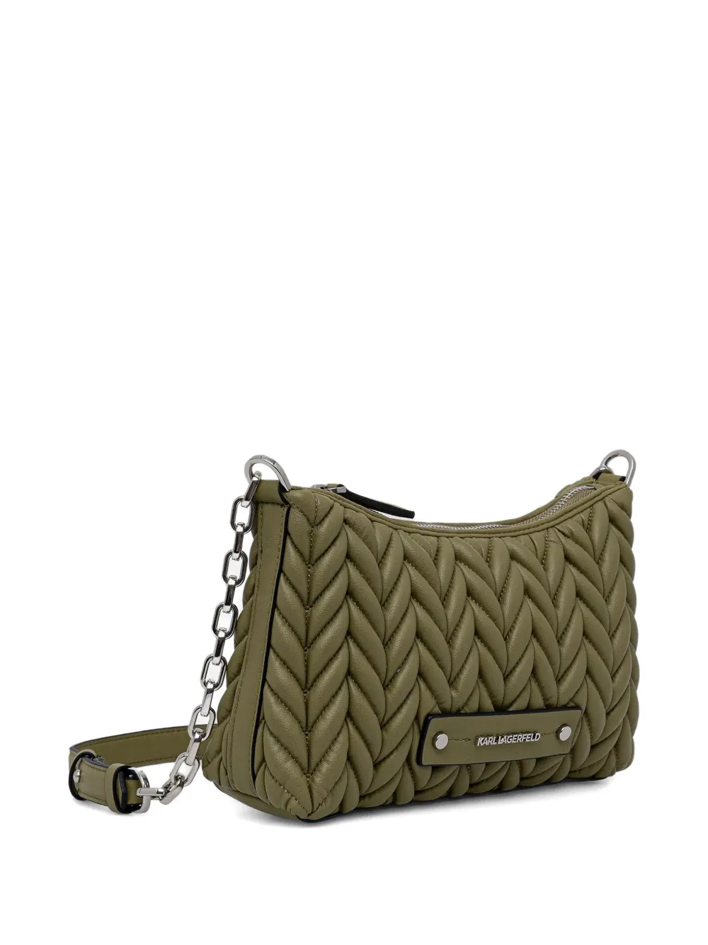  Karl Lagerfeld Borsa A Tracolla Con Placca Logo - Verde 