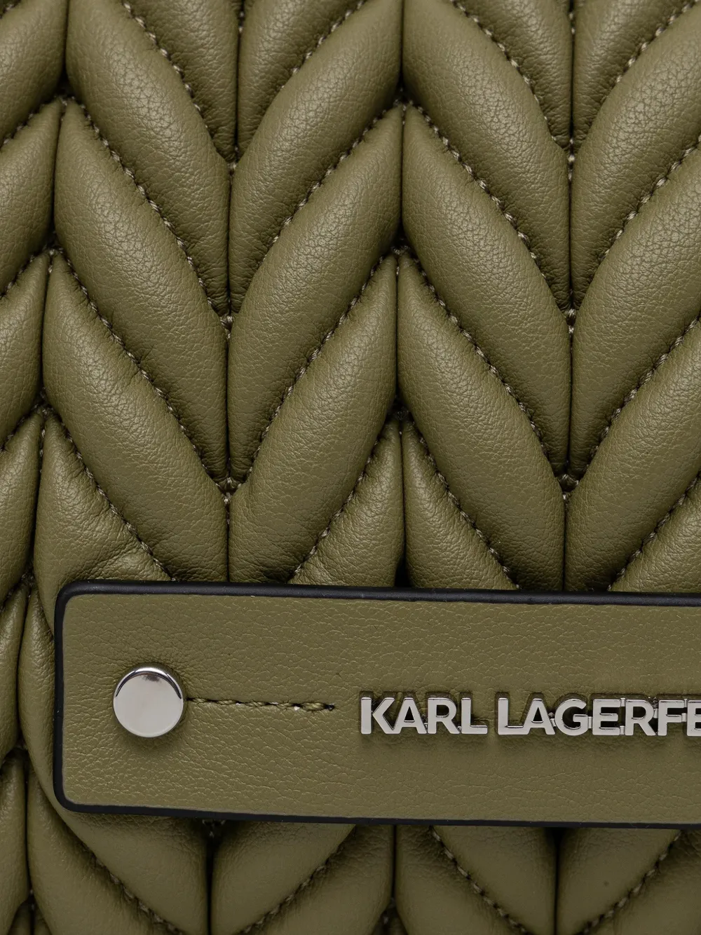 Karl Lagerfeld Gewatteerde crossbodytas met logoplakkaat Groen