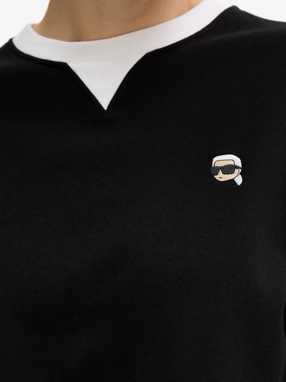 Karl Lagerfeld Sweater met geborduurd logo Zwart