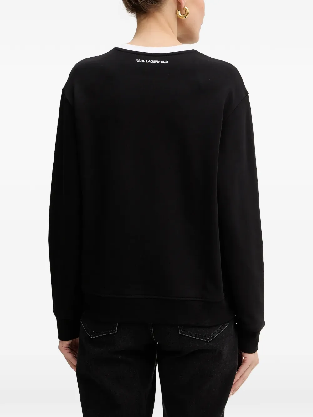 Karl Lagerfeld Sweater met geborduurd logo Zwart