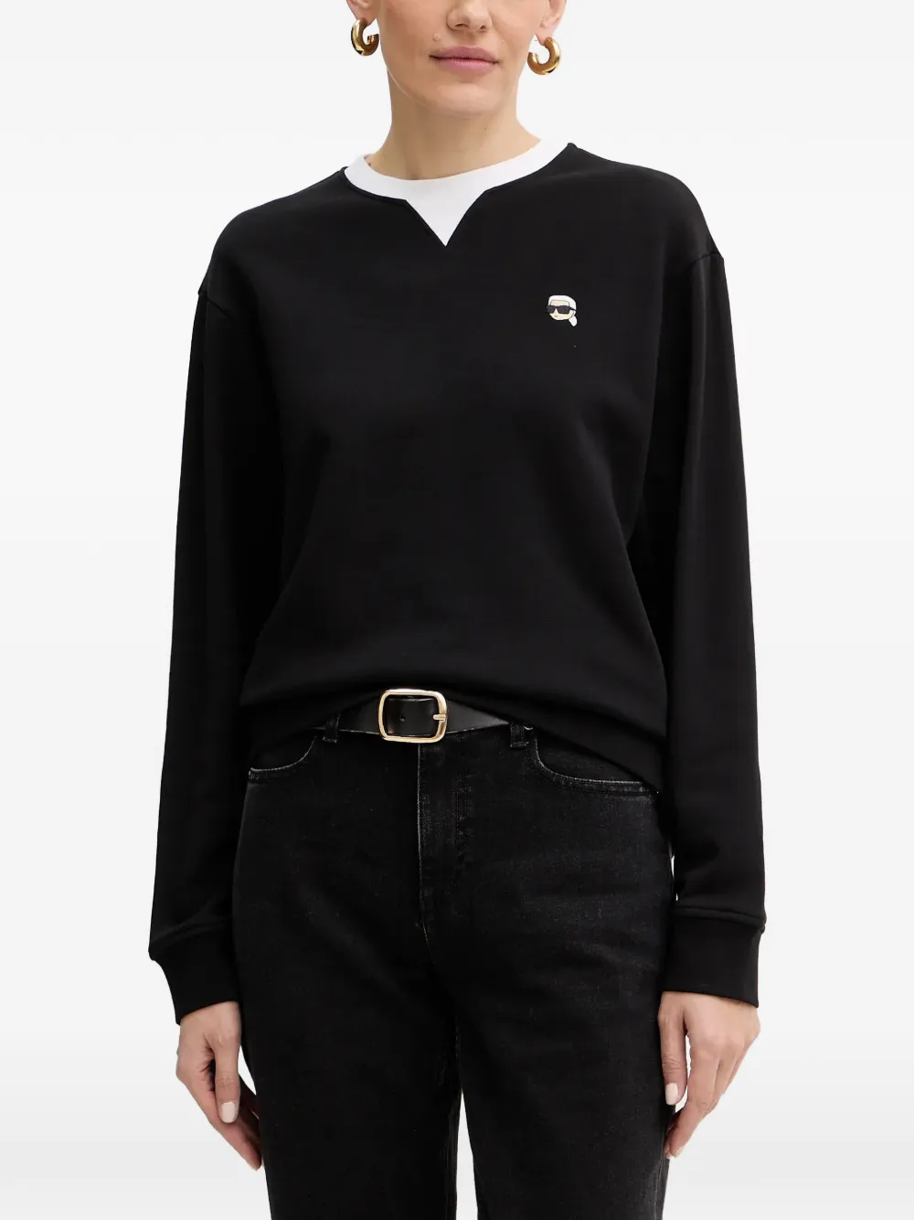 Karl Lagerfeld embroidered-logo sweatshirt - Nero