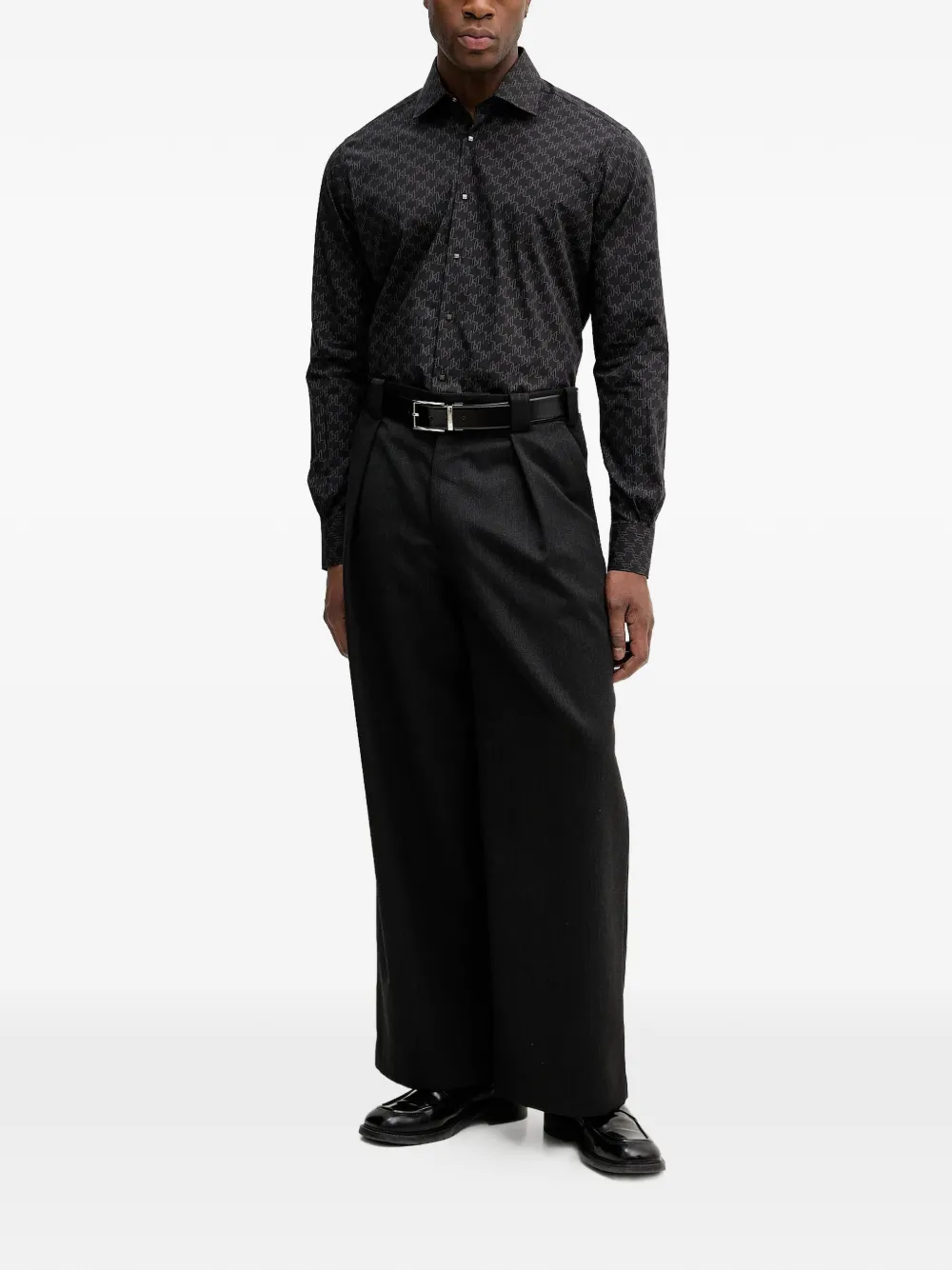 Karl Lagerfeld pattern shirt - Zwart