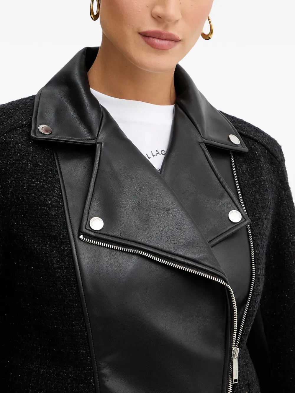 Karl Lagerfeld Jack met logoplakkaat en rits Zwart