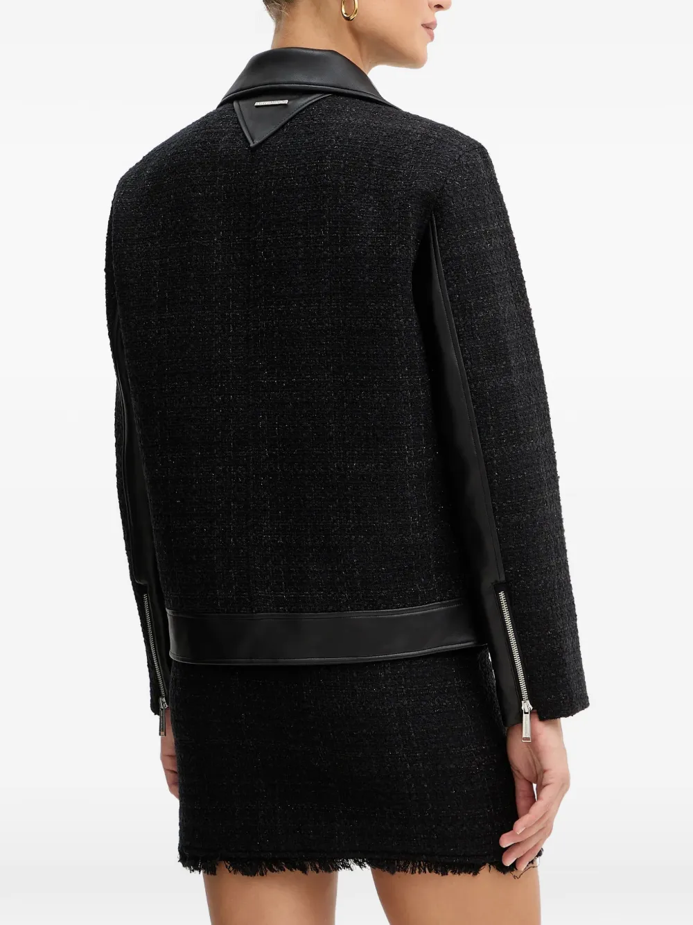 Karl Lagerfeld Jack met logoplakkaat en rits Zwart