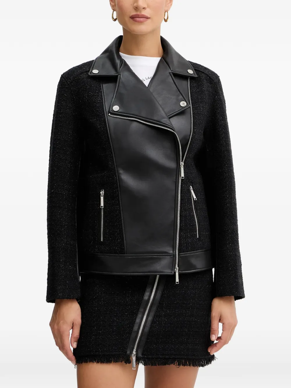 Karl Lagerfeld zipped logo-plaque jacket - Nero
