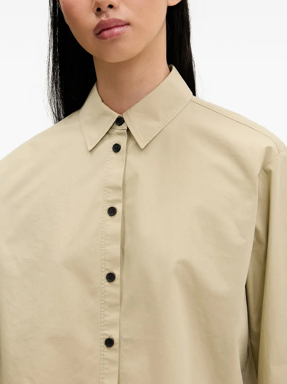 Karl Lagerfeld Jeans Cropped blouse met strikdetail Beige