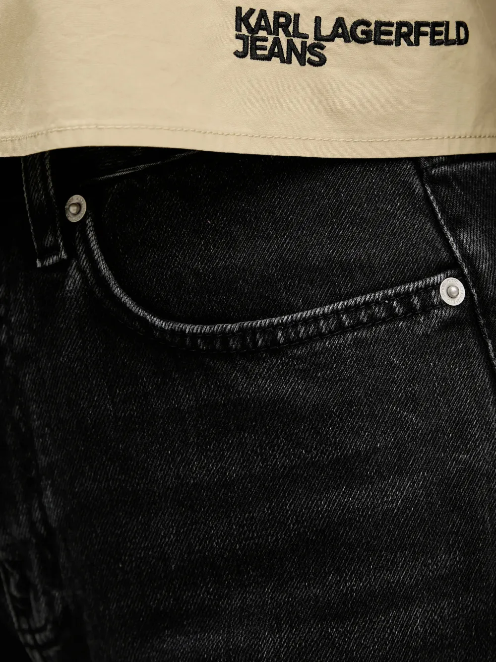 Karl Lagerfeld Jeans Cropped blouse met strikdetail Beige