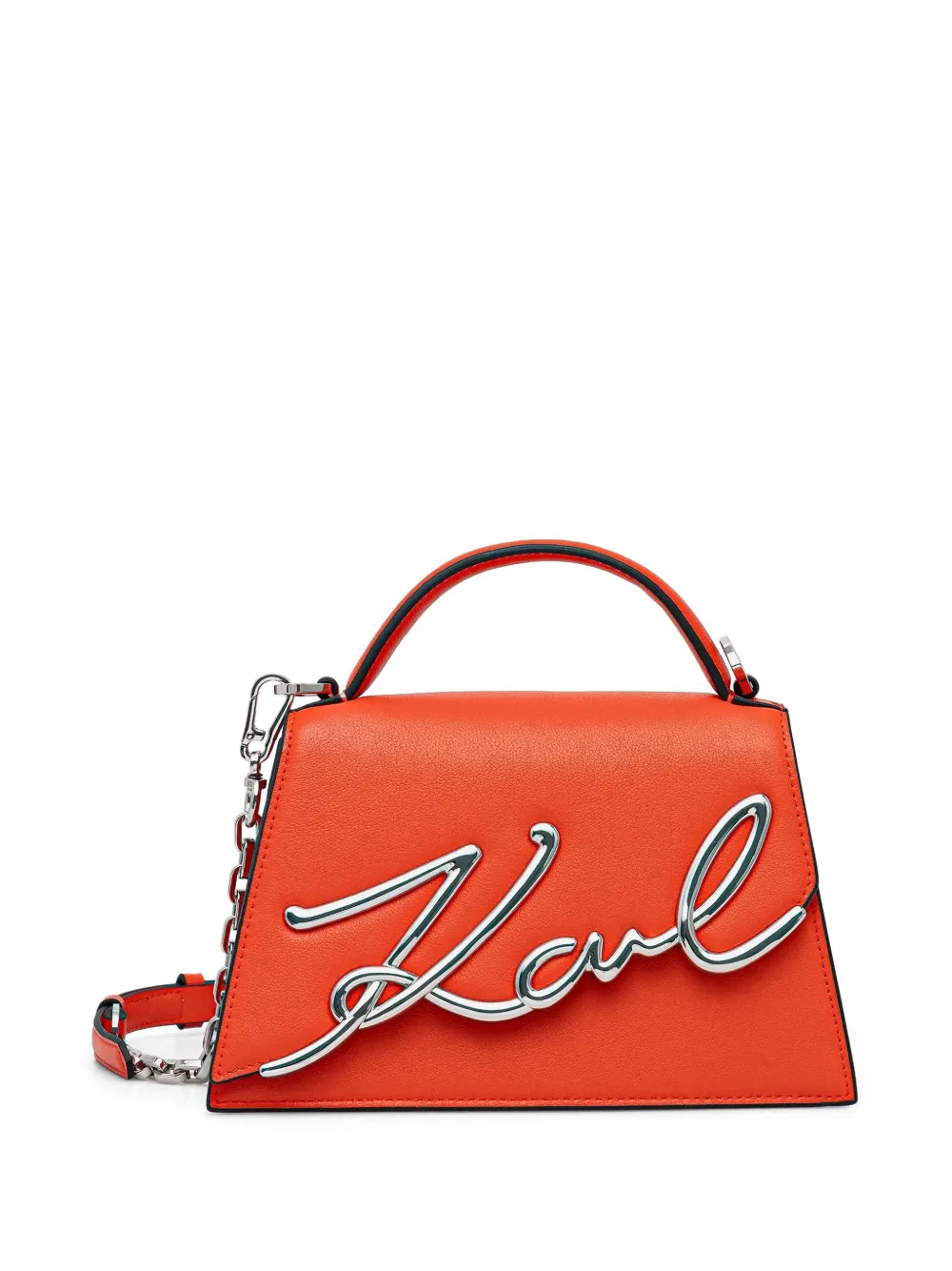 Karl Lagerfeld logo chain satchel bag - Arancione