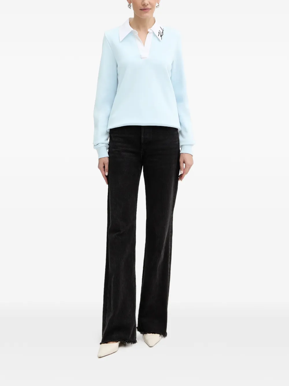 Karl Lagerfeld Poloshirt met geborduurd logo en kraag Blauw