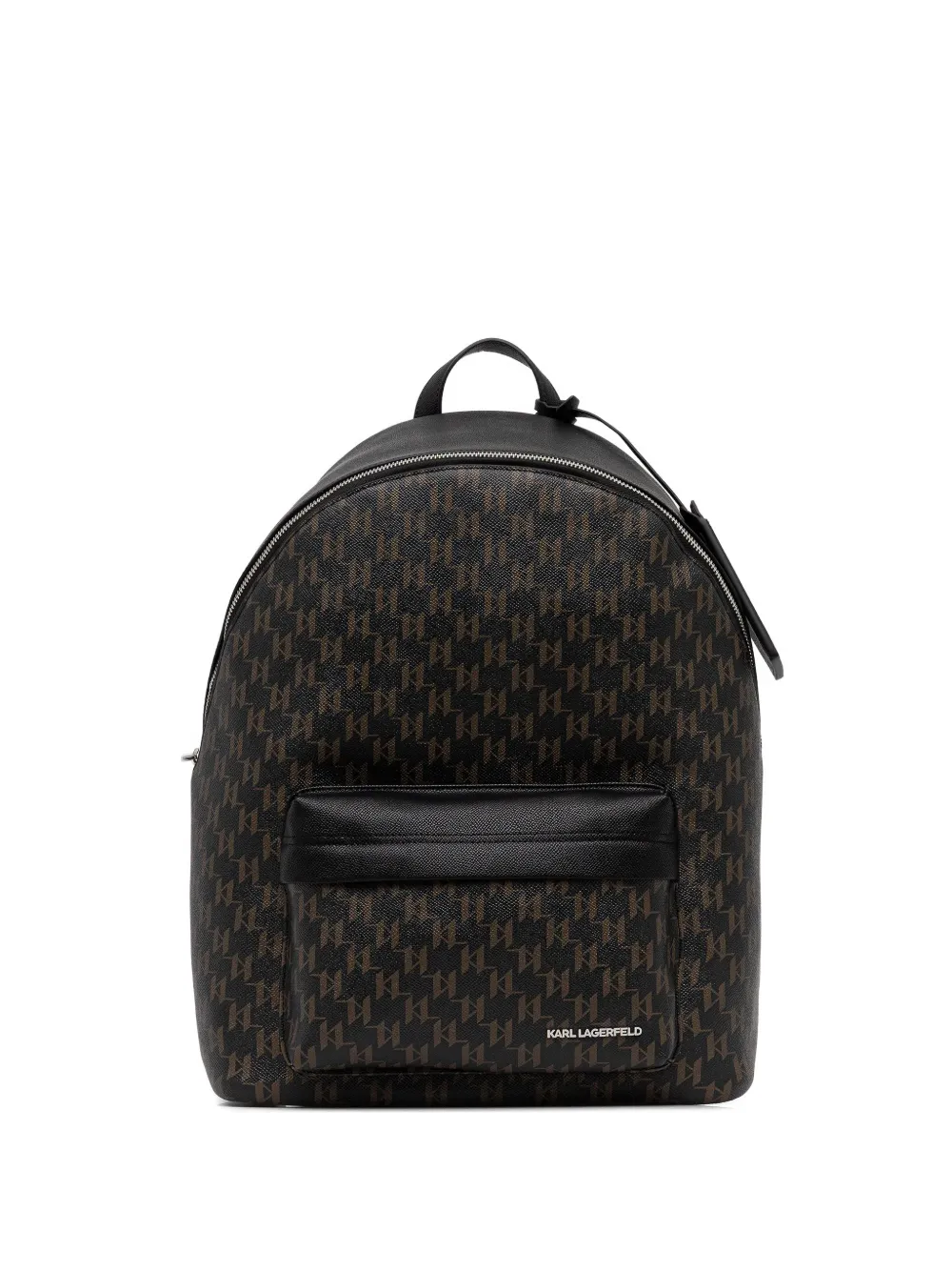 Karl Lagerfeld monogram-pattern zip backpack | Black | Image 1
