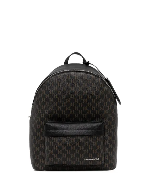 Karl Lagerfeld monogram-pattern zip backpack