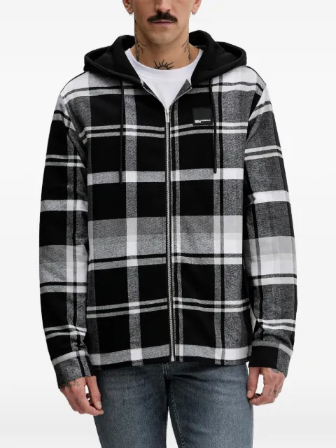 Karl Lagerfeld Jeans hooded check jacket