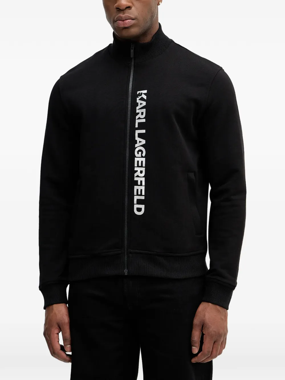 Karl Lagerfeld zip-up logo sweatshirt - Nero