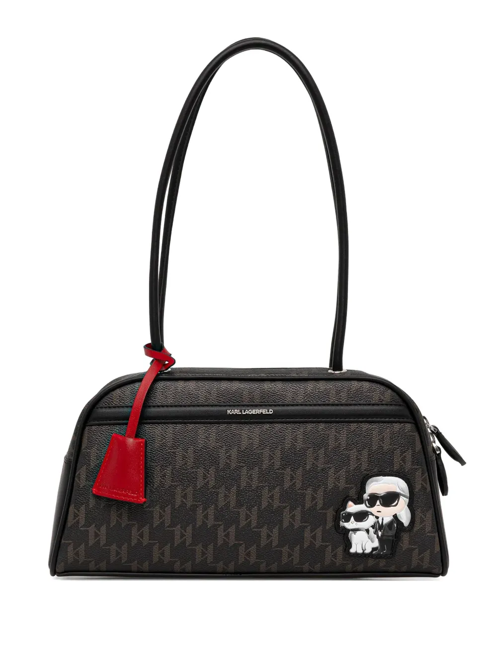 Karl Lagerfeld Ikon monogram shoulder bag - Marrone
