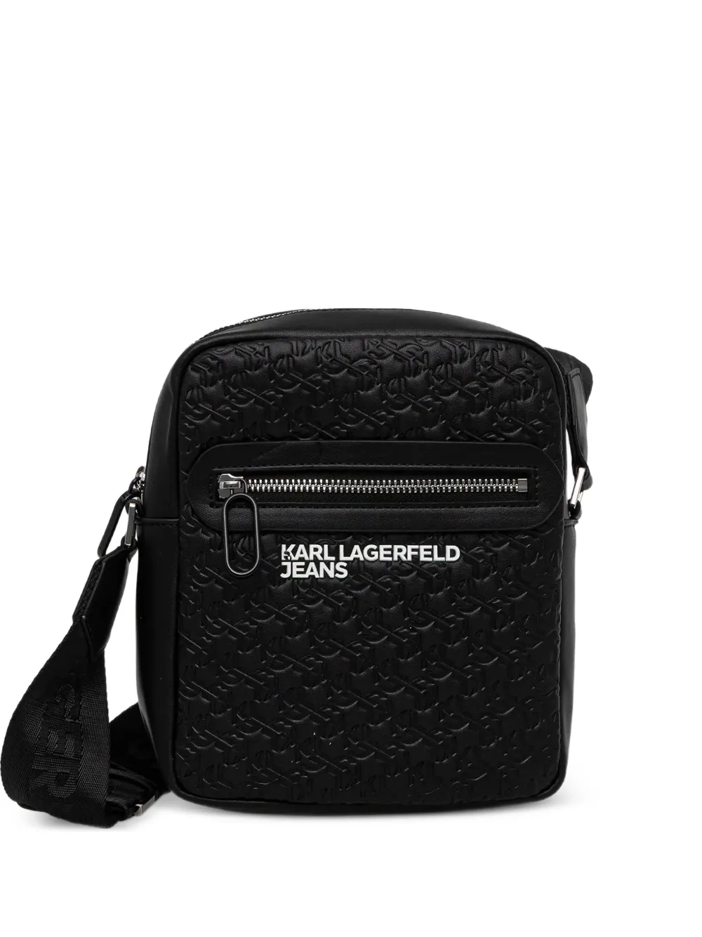 Karl Lagerfeld Jeans embossed messenger bag - Nero